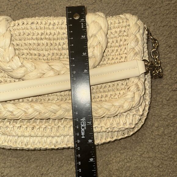 H&M handbag Boho Woven Straw Rattan Shoulder Bag 8”X 11” - Picture 8 of 10